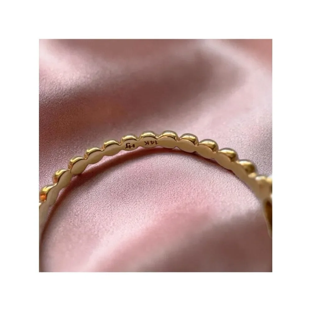 14K Gold Natural Teal Sapphire Ring Beaded Band Size 6 2/3ct Unheated Sapphire